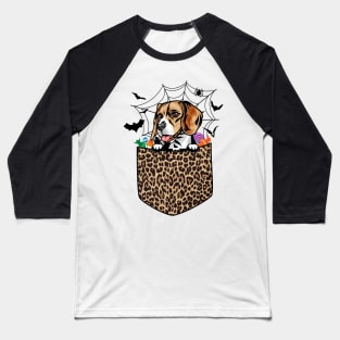 Cute Beagle Dog Lover Gift Leopard Beagle Halloween Baseball T-Shirt